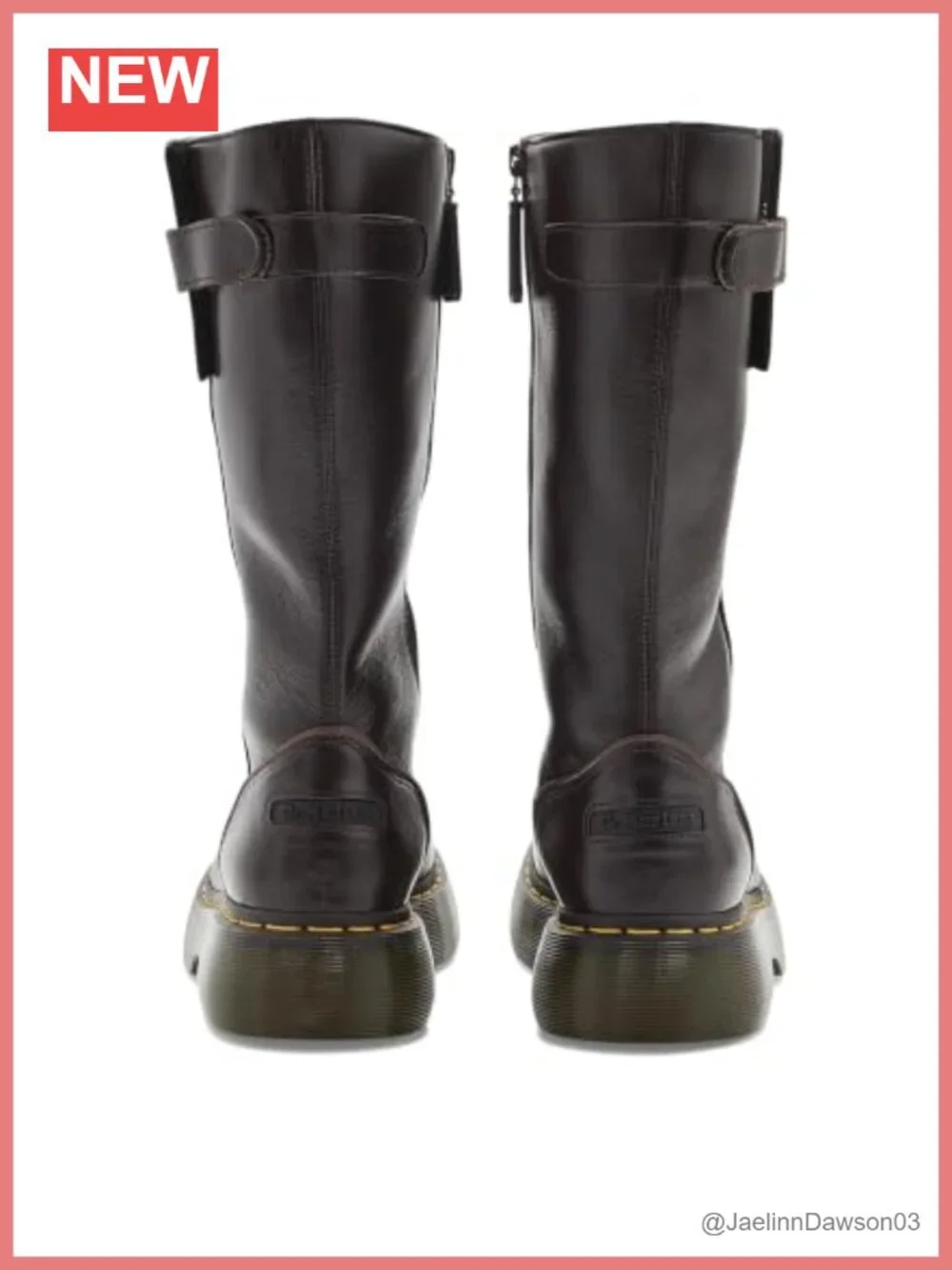 Knee High Leather Platform Boots with Zip Closure